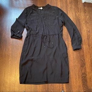 HM Black Shirtdress Tie Waist Size 10